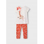 Conjunto legging tobillero y camiseta estampado niña paprika-Mayoral