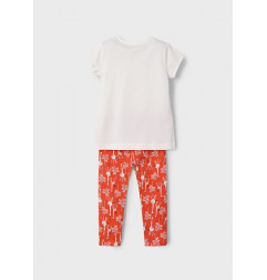 Conjunto legging tobillero y camiseta estampado niña paprika-Mayoral