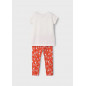 Conjunto legging tobillero y camiseta estampado niña paprika-Mayoral