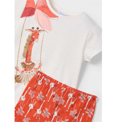 Conjunto legging tobillero y camiseta estampado niña paprika-Mayoral