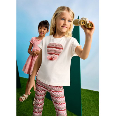 Conjunto legging acampanado y camiseta niña salmón-Mayoral