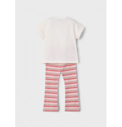 Conjunto legging acampanado y camiseta niña salmón-Mayoral
