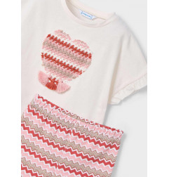 Conjunto legging acampanado y camiseta niña salmón-Mayoral