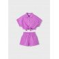 Conjunto pantalón corto perforado y blusa niña Orquidea-Mayoral