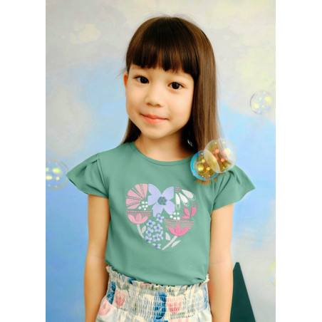 Pantalón corto flores geométricas niña Menta-Mayoral