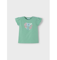 Pantalón corto flores geométricas niña Menta-Mayoral