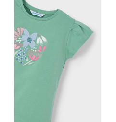 Pantalón corto flores geométricas niña Menta-Mayoral