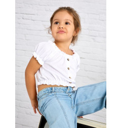 Top canalé niña blanco-Mayoral