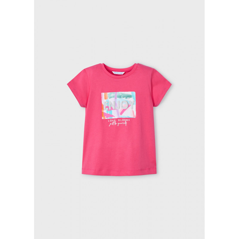 Camiseta estampada niña peonia-Mayoral