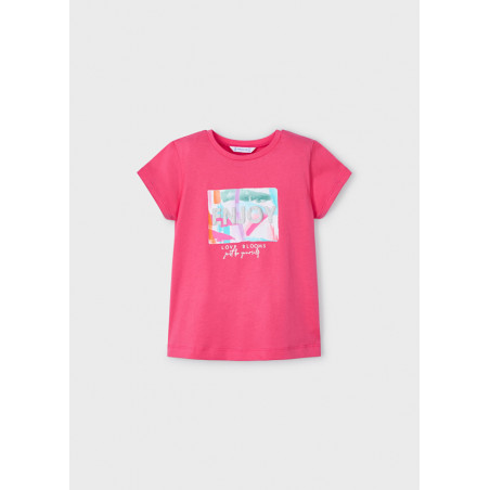 Camiseta estampada niña peonia-Mayoral