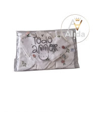 Set Babero Bandana Reversible + Tres Babitas Felicia-Todo Amor Baby