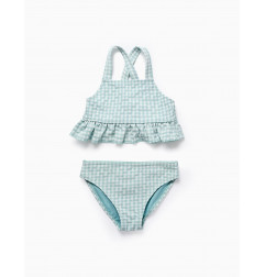 Bikini Vichy con Volantes para Niña 'B&S', Verde Agua-Zippy