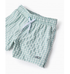 Bañador de bebé niño de cuadros vichy con cordón de ajuste-Zippy