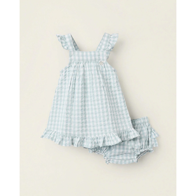 Vestido de bebé niña de cuadros vichy con braguita a juego-Zippy