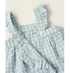 Vestido de bebé niña de cuadros vichy con braguita a juego-Zippy