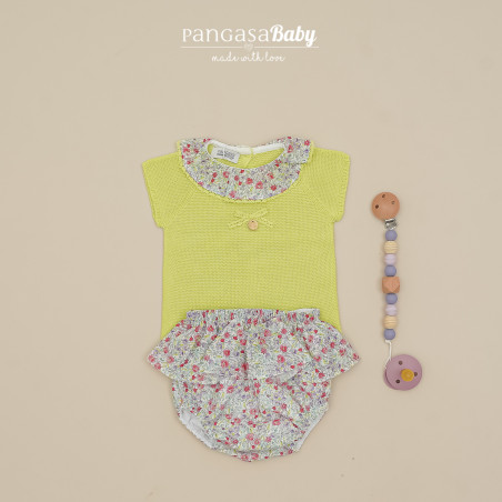 Conjunto Braguita + Jersey Flores Pistacho-Pangasa