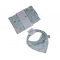 Set Babero Bandana Reversible+Tres Babitas Amore Aqua- Todo Amor Baby