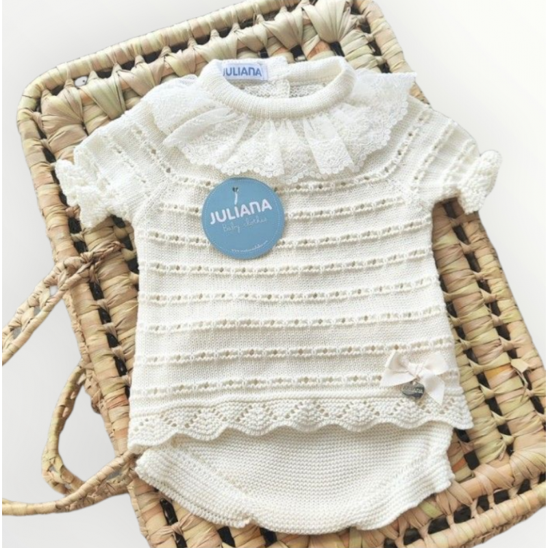 Conjunto pasacintas puntilla Crudo-Juliana