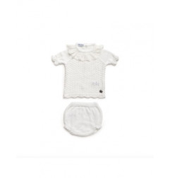 Juliana Bebés colección Blanca Conjunto braga punto Calado-Juliana