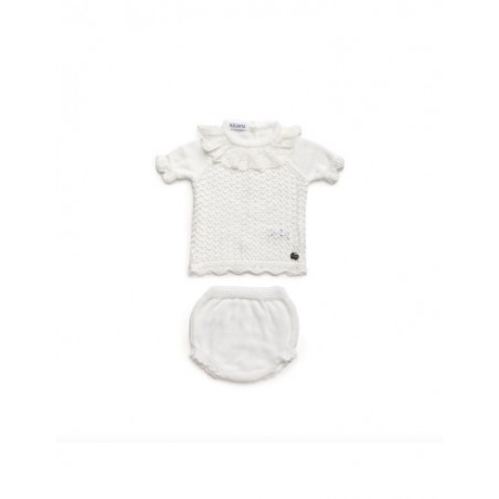 Juliana Bebés colección Blanca Conjunto braga punto Calado-Juliana