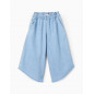 Pantalón Vaquero Cintura Paperbag para Niña 'Wide Leg', Azul Claro-Zippy