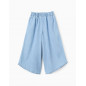 Pantalón Vaquero Cintura Paperbag para Niña 'Wide Leg', Azul Claro-Zippy