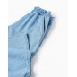 Pantalón Vaquero Cintura Paperbag para Niña 'Wide Leg', Azul Claro-Zippy