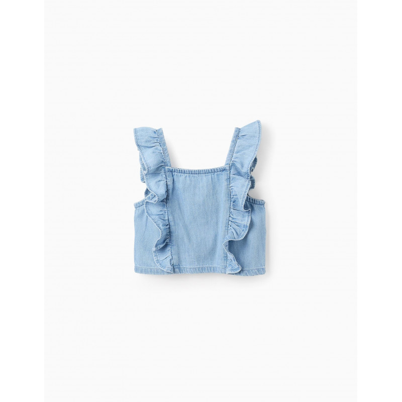Top de Tirantes con Volantes para Niña, Azul-Zippy