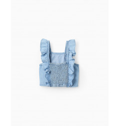 Top de Tirantes con Volantes para Niña, Azul-Zippy
