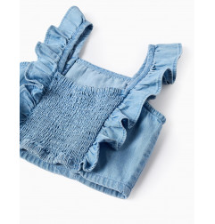 Top de Tirantes con Volantes para Niña, Azul-Zippy
