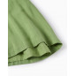 Vestido de Viscose, Algodón y Lino con Volantes para Niña, Verde-Zippy