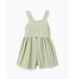 Pelele de Sarga en Lyocell para Niña, Verde-Zippy