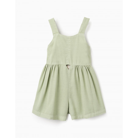 Pelele de Sarga en Lyocell para Niña, Verde-Zippy