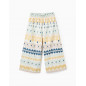 Pantalón Wide Leg con Estampado Étnico para Niña, Multicolor-Zippy