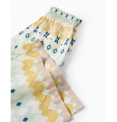 Pantalón Wide Leg con Estampado Étnico para Niña, Multicolor-Zippy