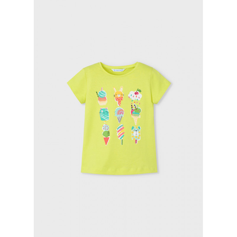 Camiseta estampada niña citrón-Mayoral