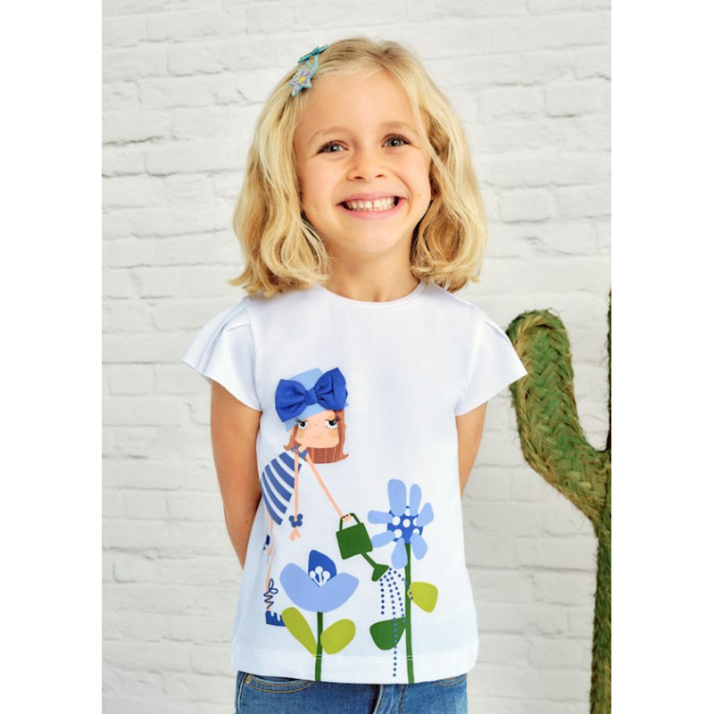 Camiseta dibujo niña Blanca-Mayoral