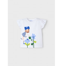 Camiseta dibujo niña Blanca-Mayoral