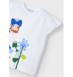 Camiseta dibujo niña Blanca-Mayoral