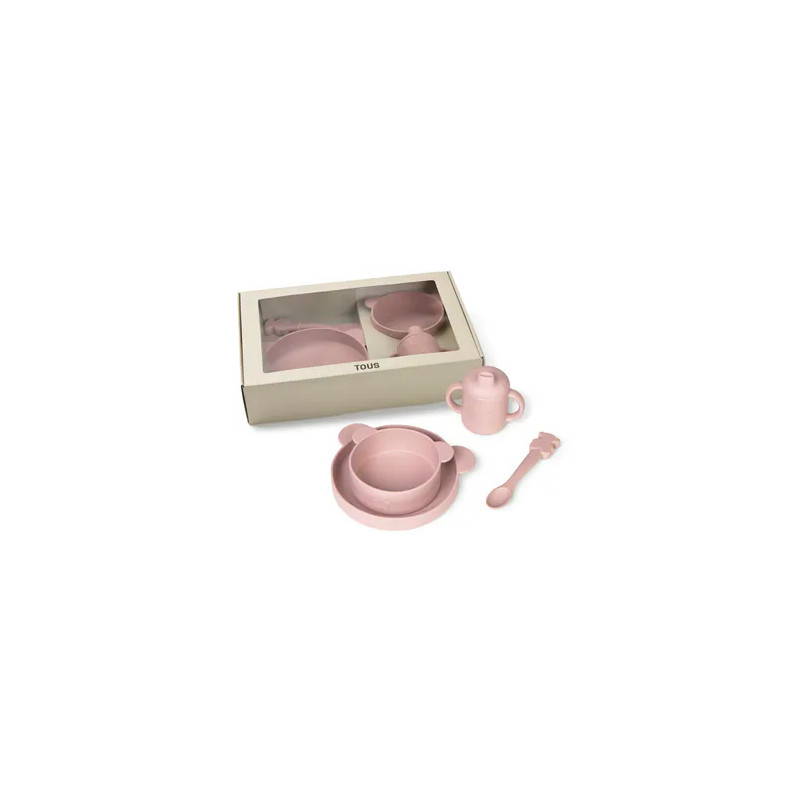 Vajilla de 4 piezas de silicona Zoe rosa-Tous Baby