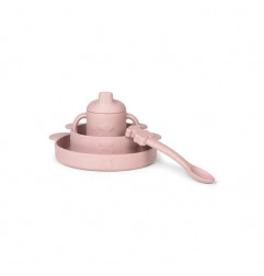 Vajilla de 4 piezas de silicona Zoe rosa-Tous Baby