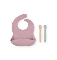 Set de babero y 2 cucharas Food Kit rosa-Tous Baby