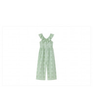 Mono de niña con volantes verde cuadros-Newness