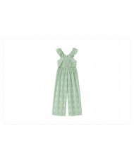 Mono de niña con volantes verde cuadros-Newness