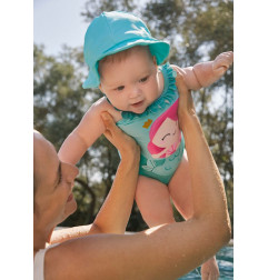 Bañador con gorro protección solar recién nacida verde sirena-Mayoral