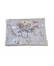 Set Babero Bandana Reversible +Tres Babitas Dante-Todo Amor Baby