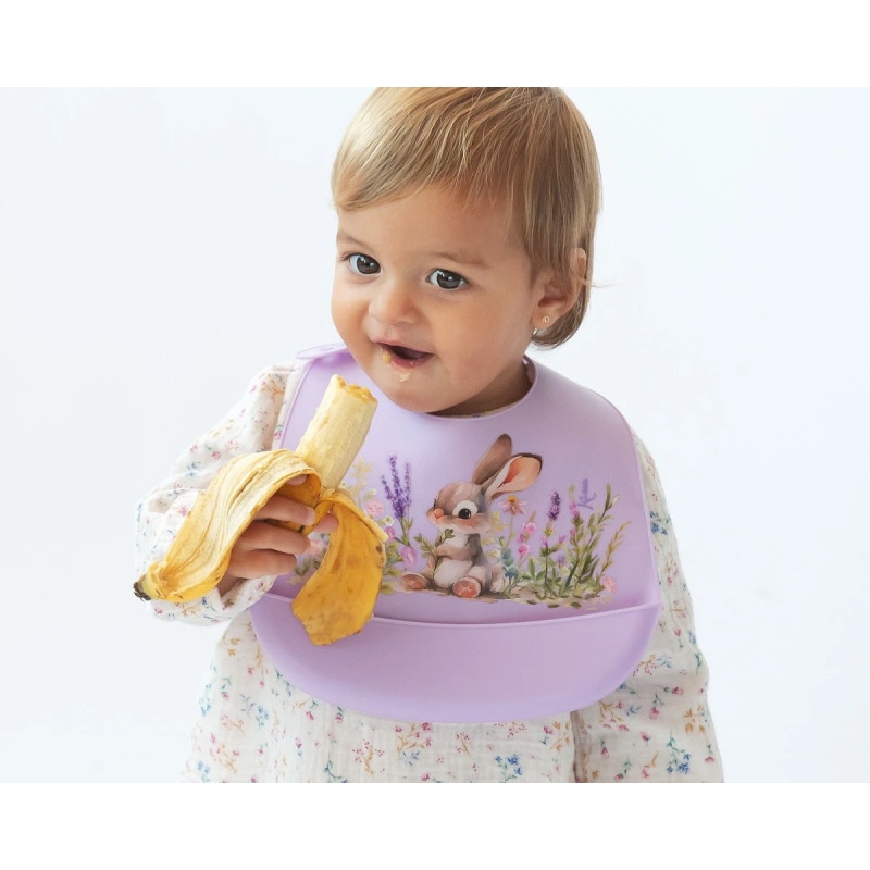 Babero blandito silicona lavanda-Kiokids