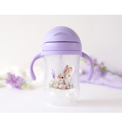 Taza aprendizaje step 3 300ml con asas conejo lavanda-Kiokids